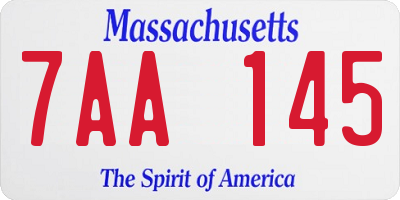 MA license plate 7AA145
