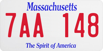 MA license plate 7AA148