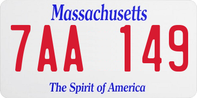 MA license plate 7AA149