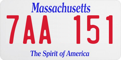 MA license plate 7AA151