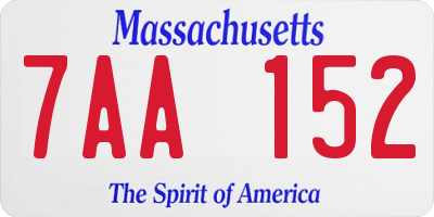 MA license plate 7AA152
