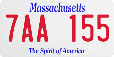 MA license plate 7AA155