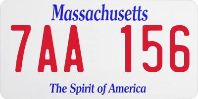 MA license plate 7AA156