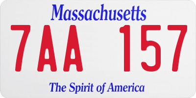 MA license plate 7AA157