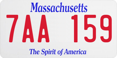 MA license plate 7AA159