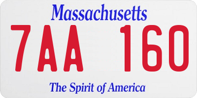 MA license plate 7AA160