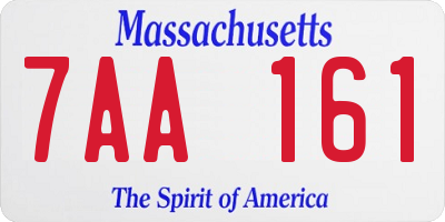 MA license plate 7AA161