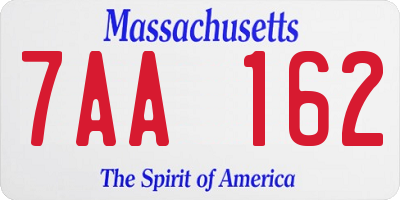 MA license plate 7AA162