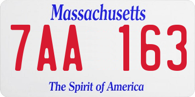 MA license plate 7AA163