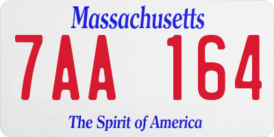 MA license plate 7AA164