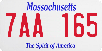 MA license plate 7AA165