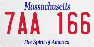 MA license plate 7AA166