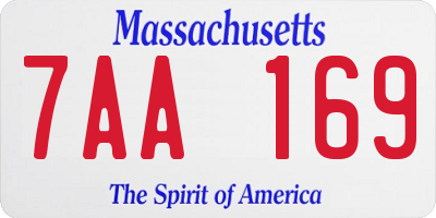 MA license plate 7AA169