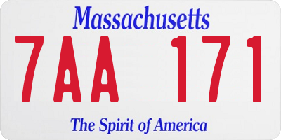 MA license plate 7AA171
