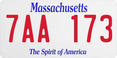 MA license plate 7AA173