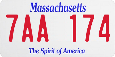 MA license plate 7AA174