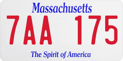 MA license plate 7AA175