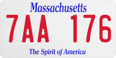 MA license plate 7AA176