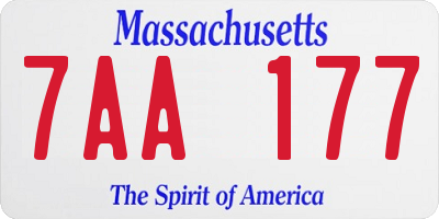 MA license plate 7AA177