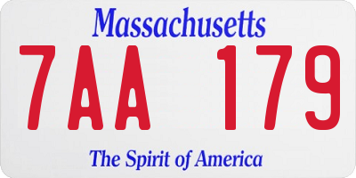 MA license plate 7AA179