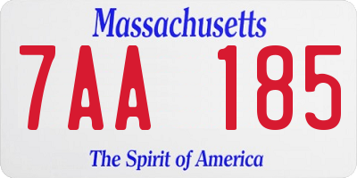 MA license plate 7AA185