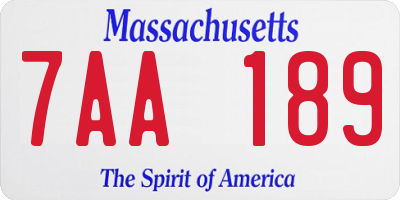 MA license plate 7AA189