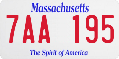 MA license plate 7AA195