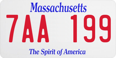 MA license plate 7AA199
