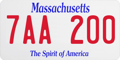 MA license plate 7AA200