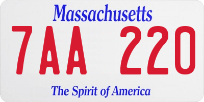 MA license plate 7AA220