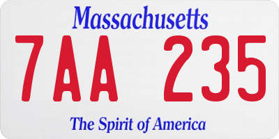 MA license plate 7AA235