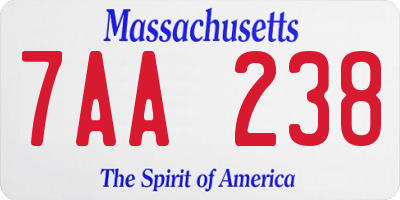 MA license plate 7AA238