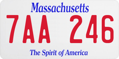 MA license plate 7AA246