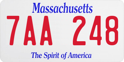 MA license plate 7AA248