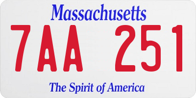 MA license plate 7AA251