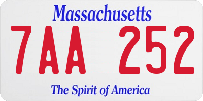 MA license plate 7AA252