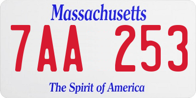 MA license plate 7AA253