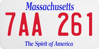 MA license plate 7AA261