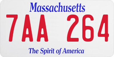 MA license plate 7AA264