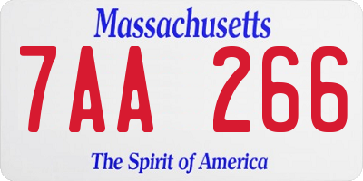 MA license plate 7AA266