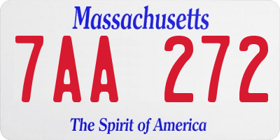 MA license plate 7AA272