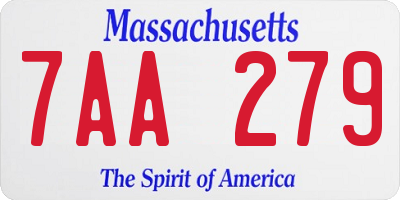 MA license plate 7AA279