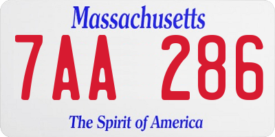 MA license plate 7AA286