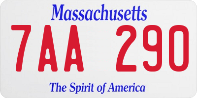 MA license plate 7AA290
