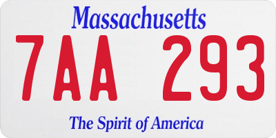 MA license plate 7AA293