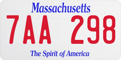 MA license plate 7AA298