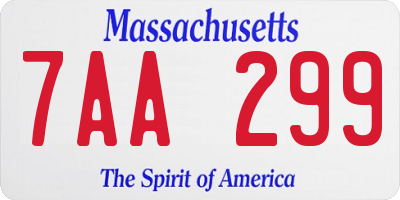 MA license plate 7AA299