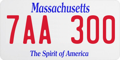 MA license plate 7AA300