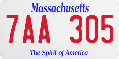 MA license plate 7AA305