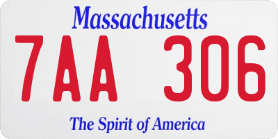 MA license plate 7AA306
